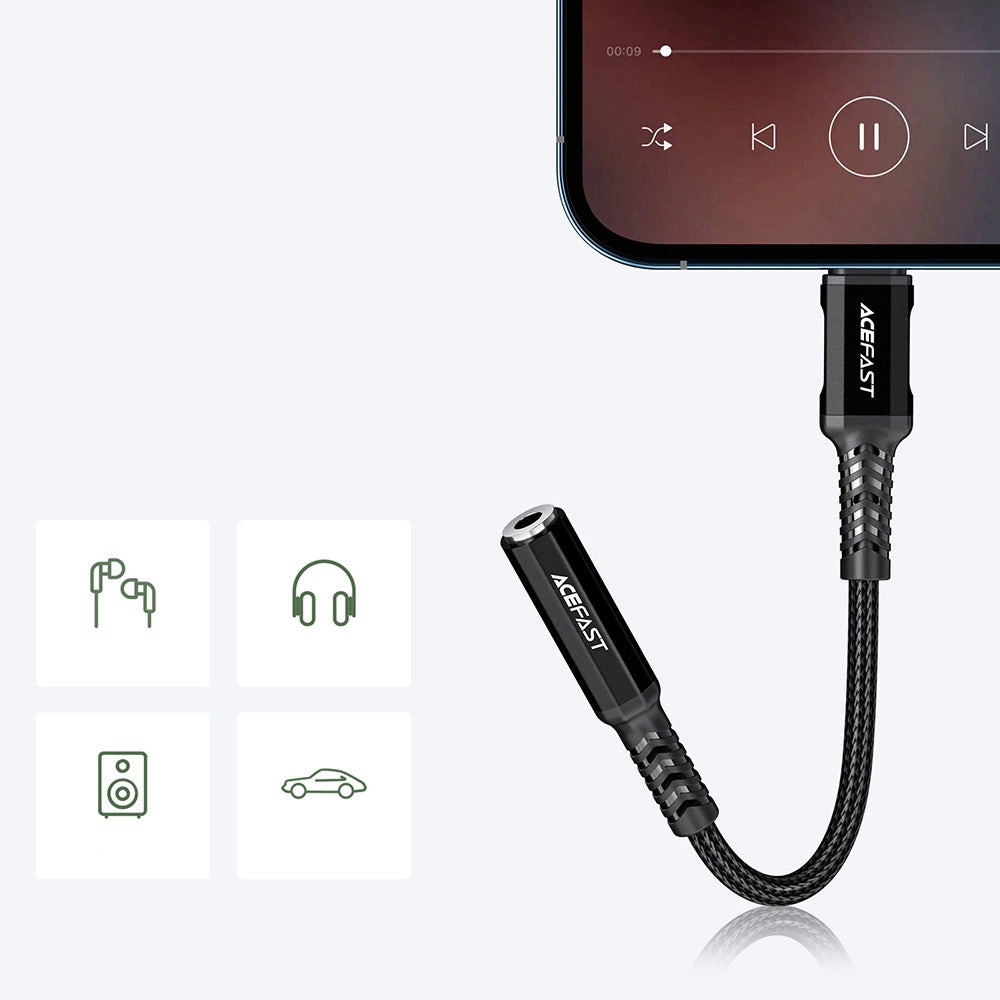 Audio Adapter Lightning - 3.5mm Acefast C1-05, Crni