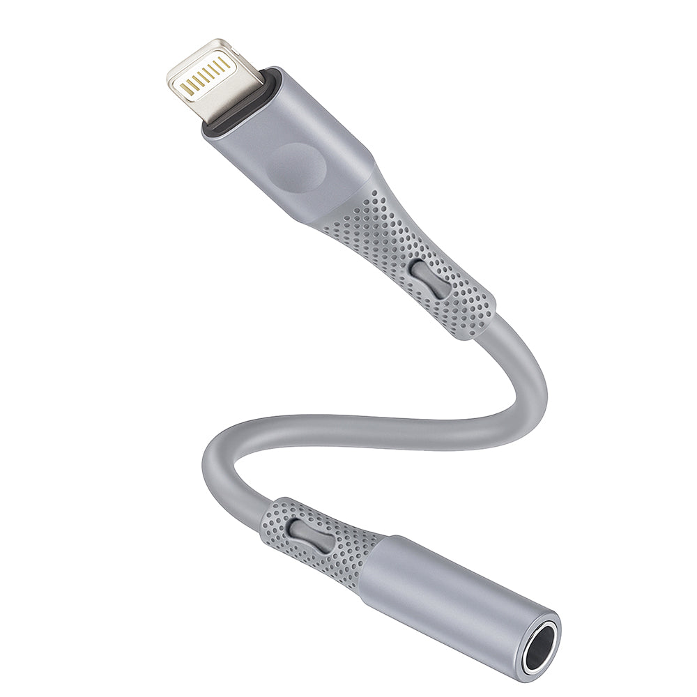 Audio Adapter Lightning - 3.5mm Techsuit AC2 SoundFlex, Sivi