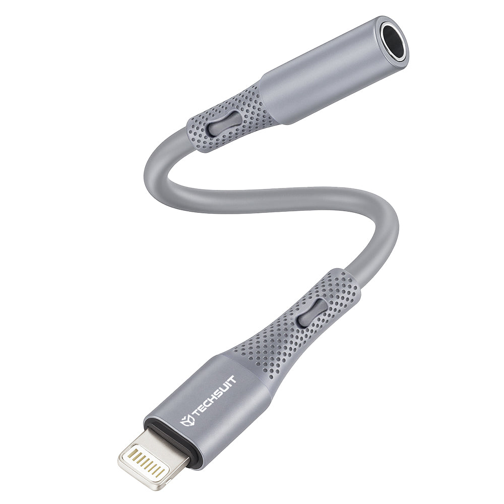 Audio Adapter Lightning - 3.5mm Techsuit AC2 SoundFlex, Sivi