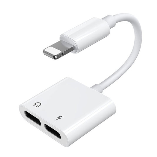 Audio adapter Lightning na Lightning Joyroom S-Y104 Ben, sa Lightning punjem portom, Beli