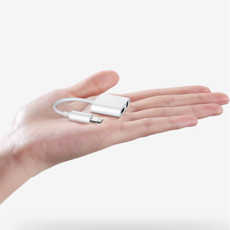 Audio adapter Lightning na Lightning Joyroom S-Y104 Ben, sa Lightning punjem portom, Beli