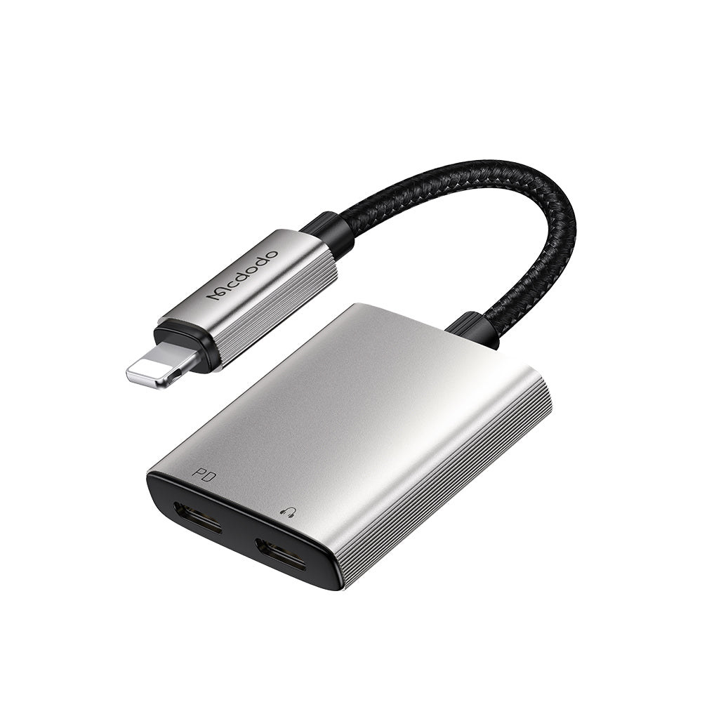 Audio Adapter Lightning - Lightning / Lightning McDodo CA-5560 Wales, Sivi