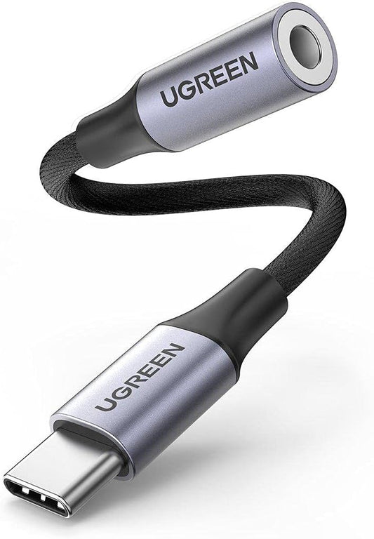 Audio Adapter USB-C - 3.5mm UGREEN AV161, 0.15m, Sivi