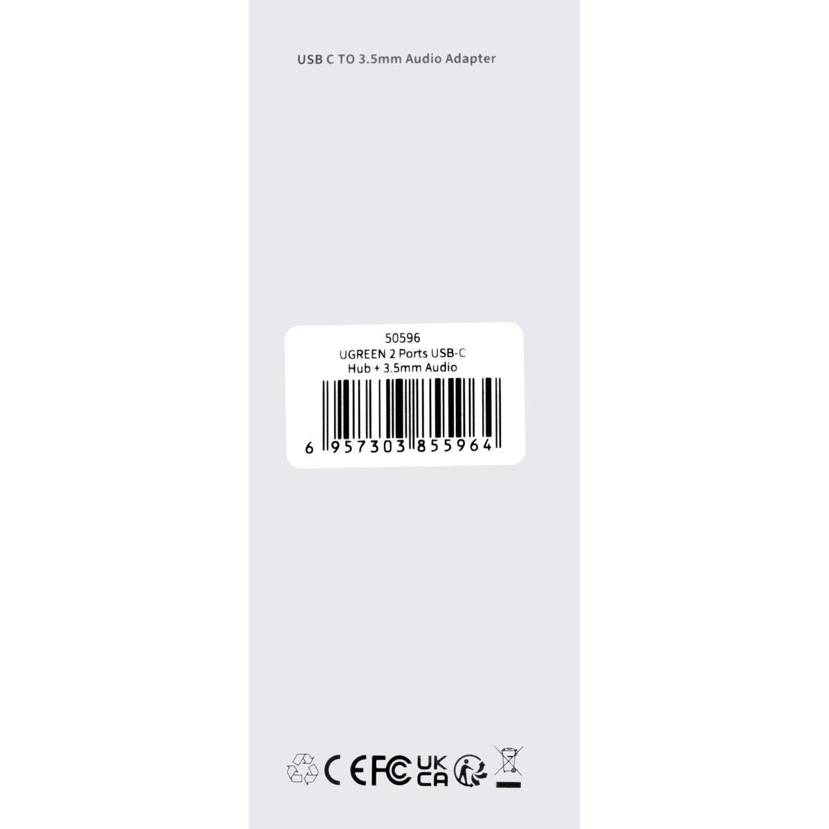 Audio Adapter USB-C - 3.5mm / USB-C UGREEN CM193, Sivi