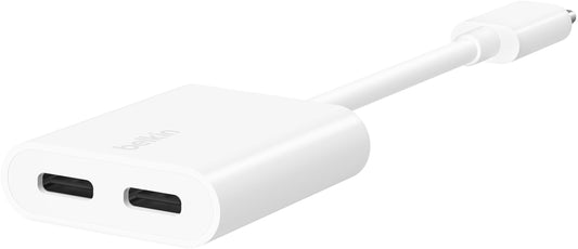 Audio adapter USB-C - USB-C / USB-C Belkin RockStar, Bela F7U081btWH