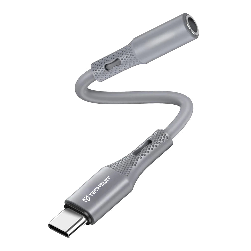Audio Adapter USB-C - 3.5mm Techsuit AC1 SoundFlex, Sivi