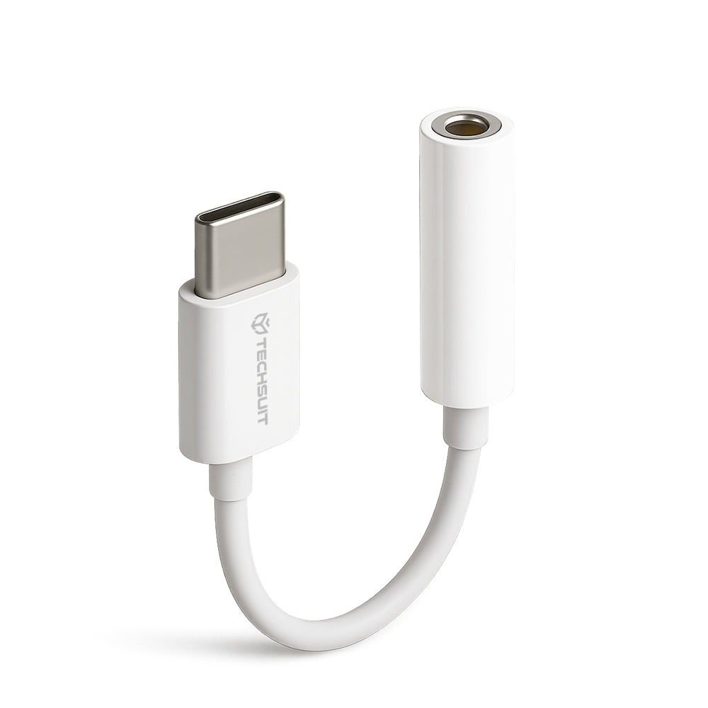 Audio adapter USB-C - 3.5mm Techsuit AC18 MusicBox, Beli, Set 2 komada