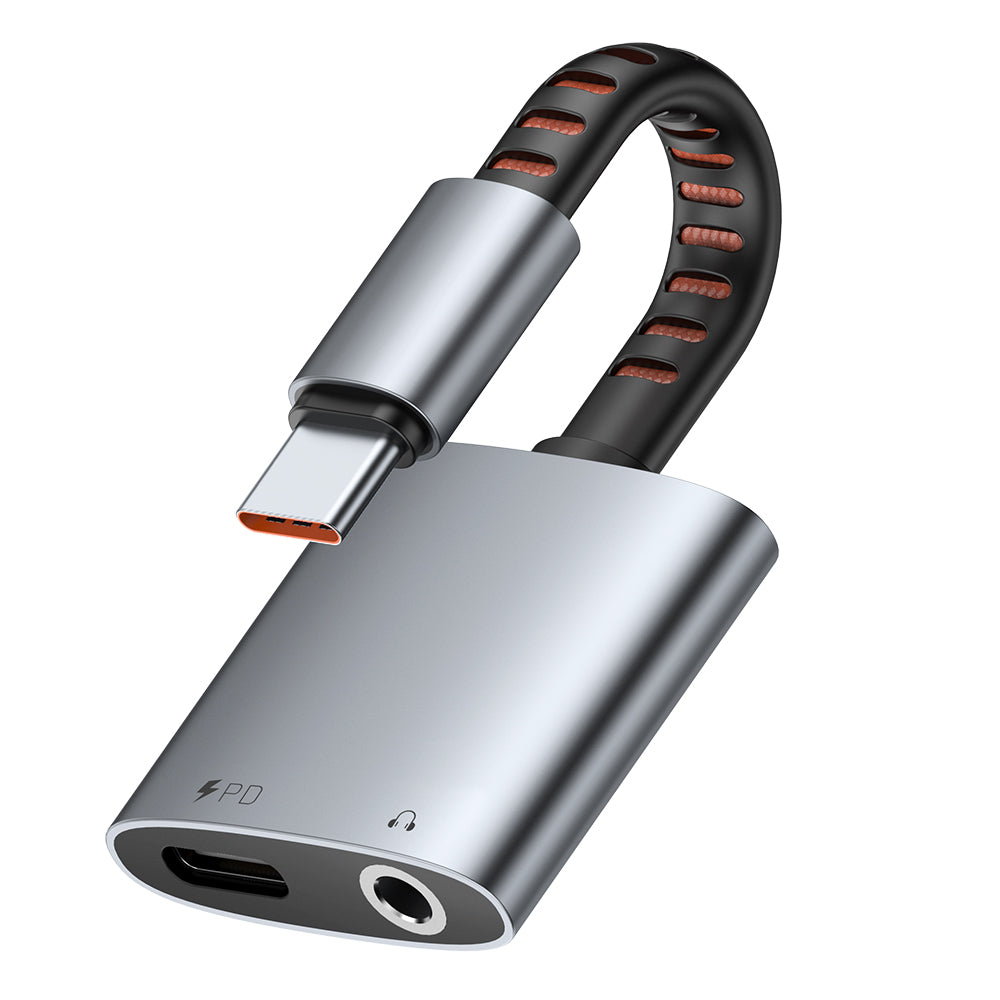 Audio Adapter USB-C - USB-C / 3.5mm McDodo CA-3120, Sivi
