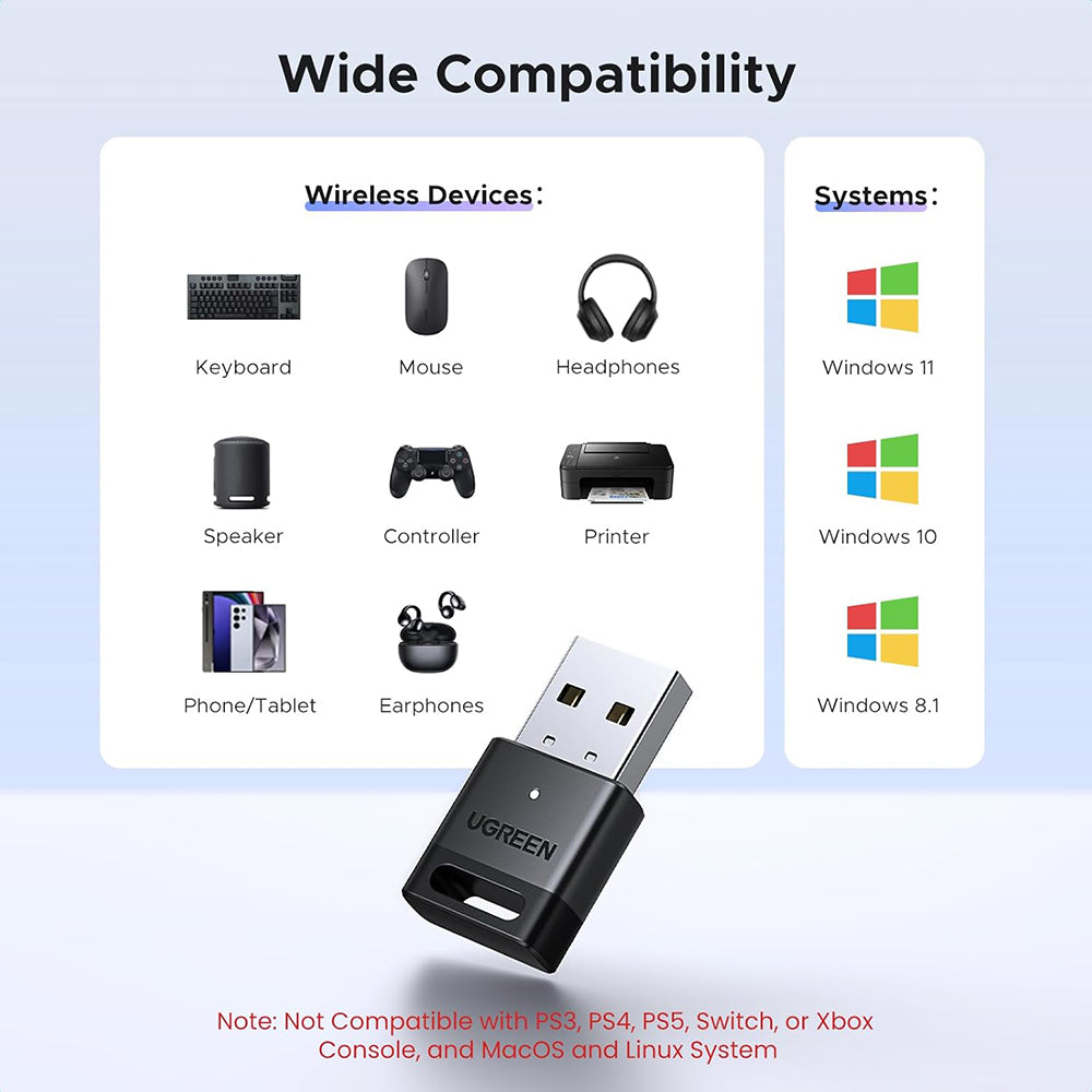 Bluetooth USB adapter UGREEN CM748 (45134), Crn