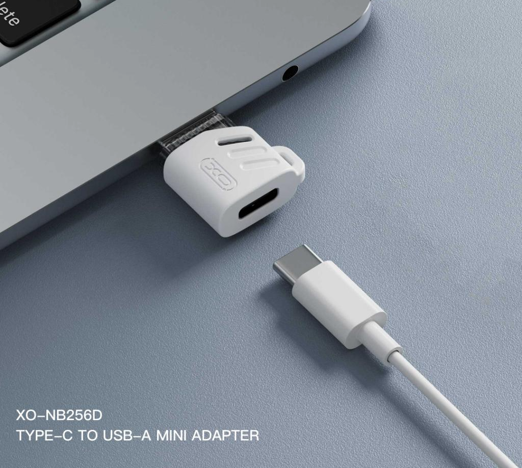 Adapter za podatke i punjenje USB-C - USB-A XO Design NB256D, Beli