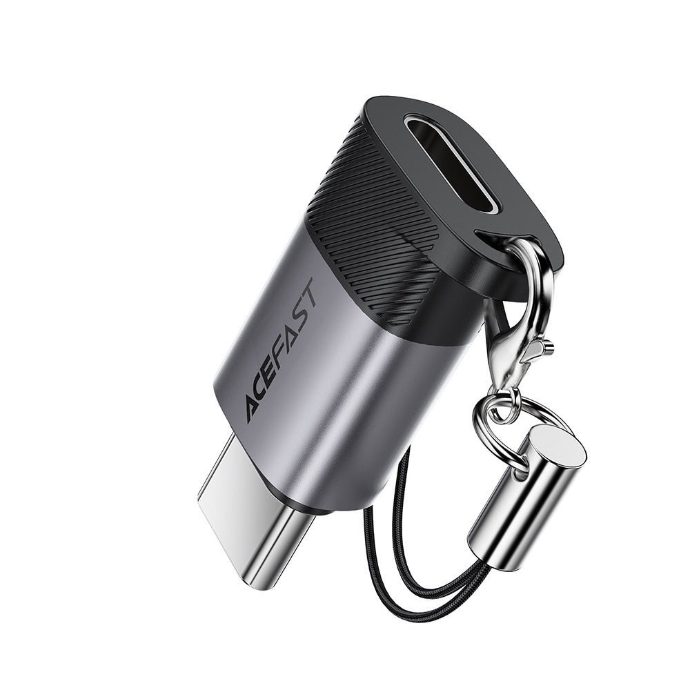 Adapter za podatke i punjenje Lightning - USB-C Acefast J19, Sivi