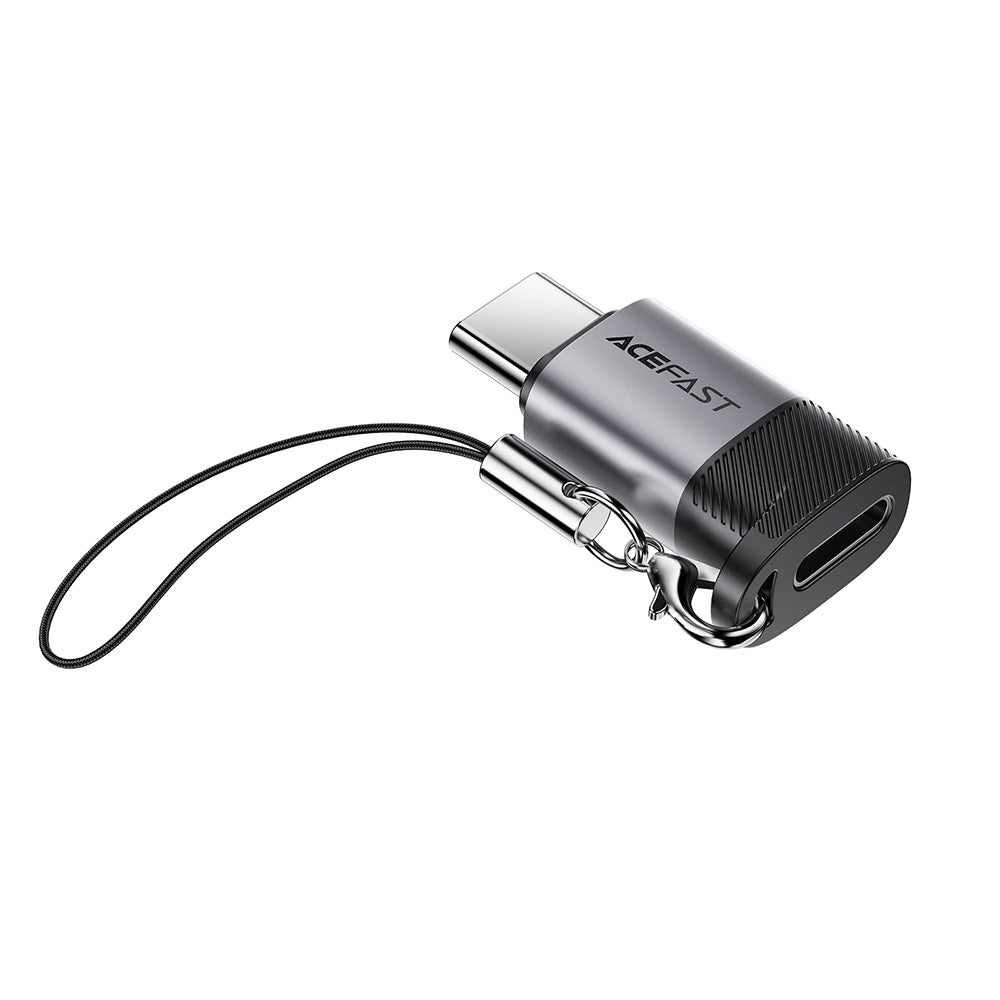 Adapter za podatke i punjenje Lightning - USB-C Acefast J19, Sivi