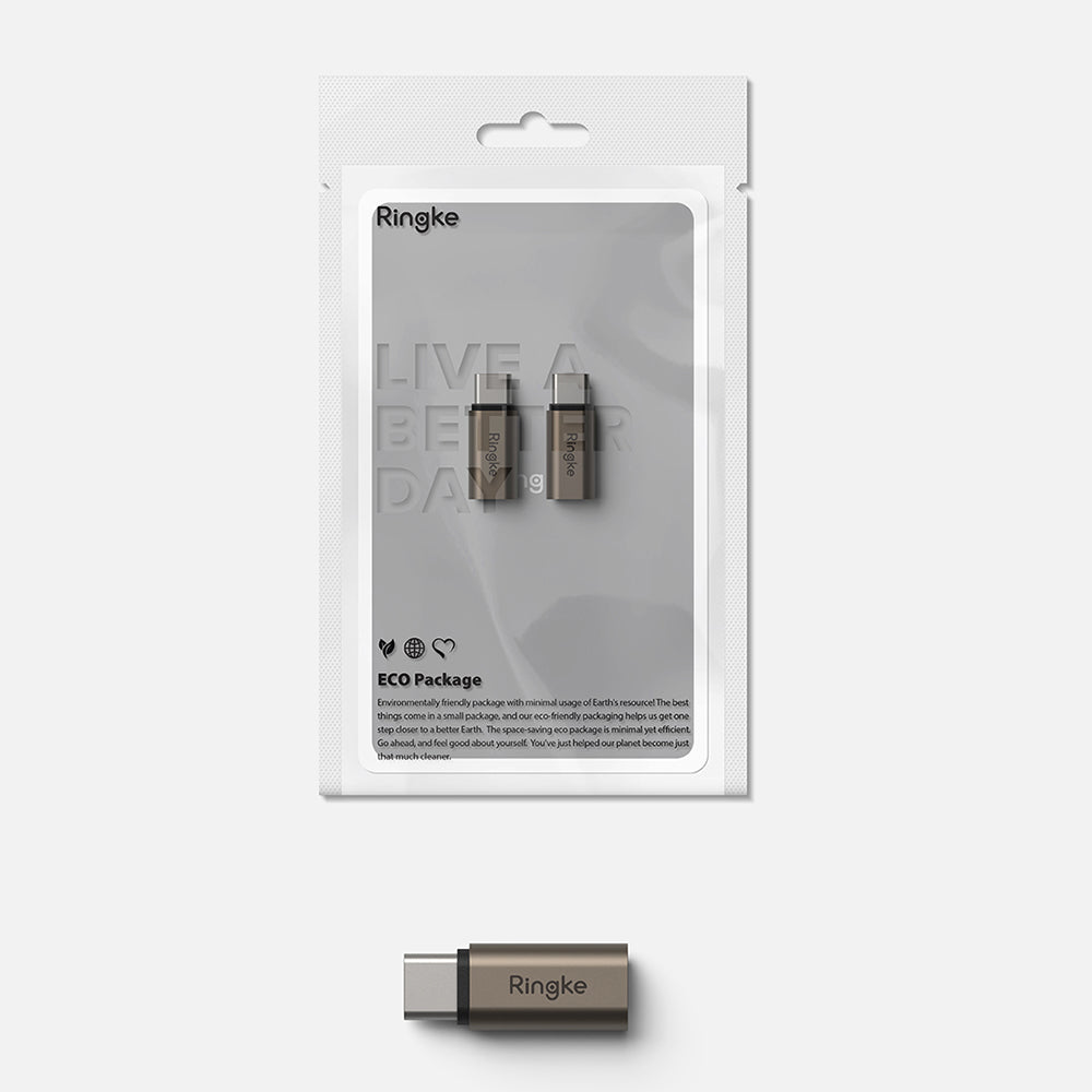 Adaptor Date i Punjenje Lightning - USB-C Ringke, Braon, Set 2 komada