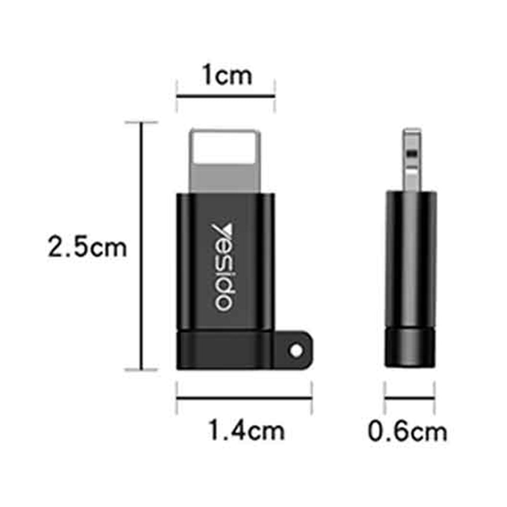 Adaptor Date i Punjenje microUSB - Lightning Yesido GS05, Crni