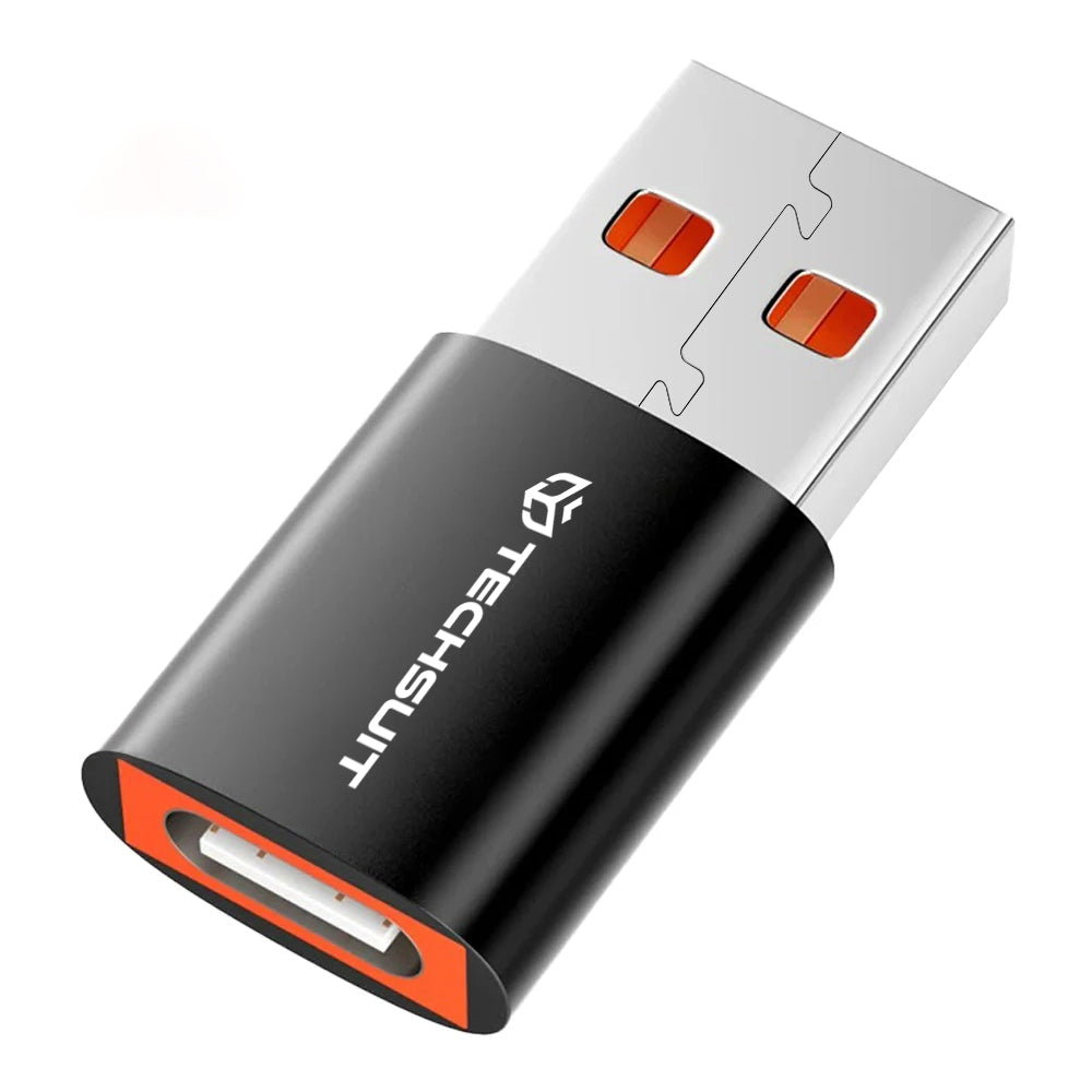 Adaptor Date i Punjenje USB-C - USB-A Techsuit A5 HyperPort, Crno Narandžasti