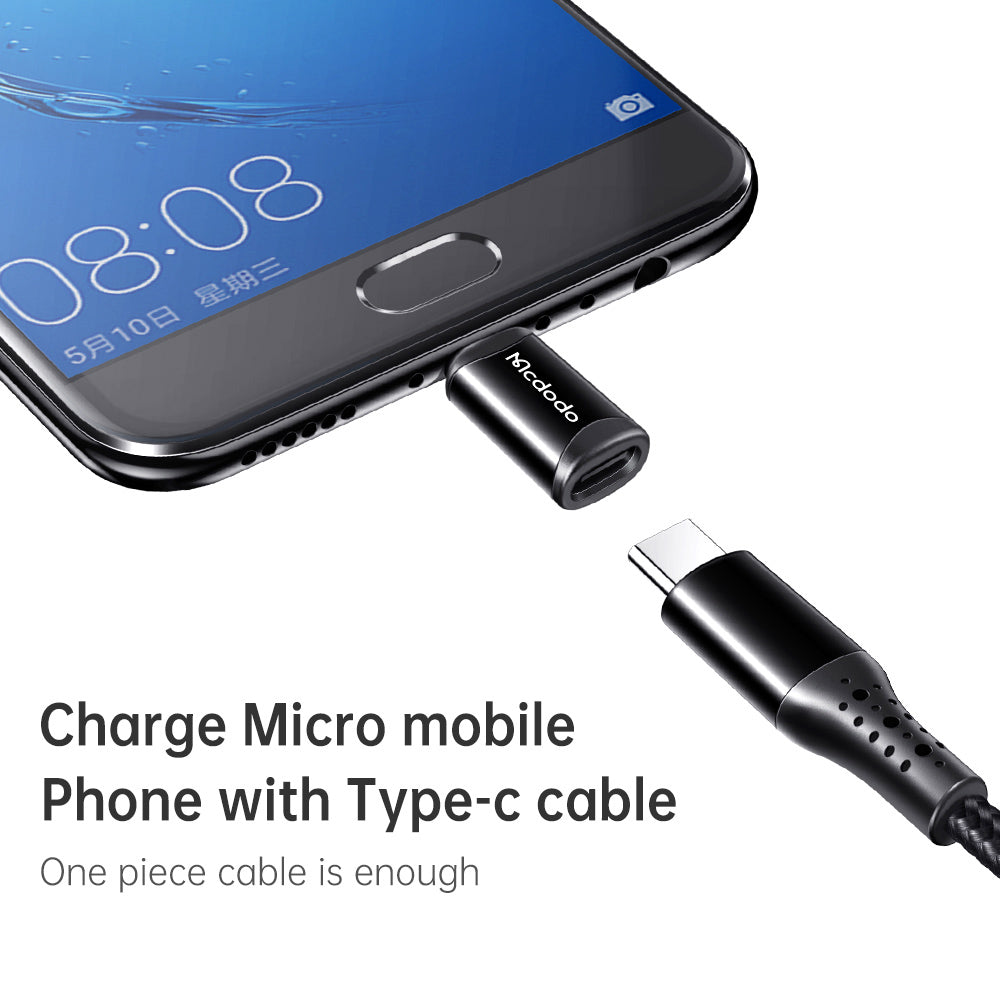 Adapter za podatke i punjenje USB-C - microUSB McDodo OT-7690, Crni