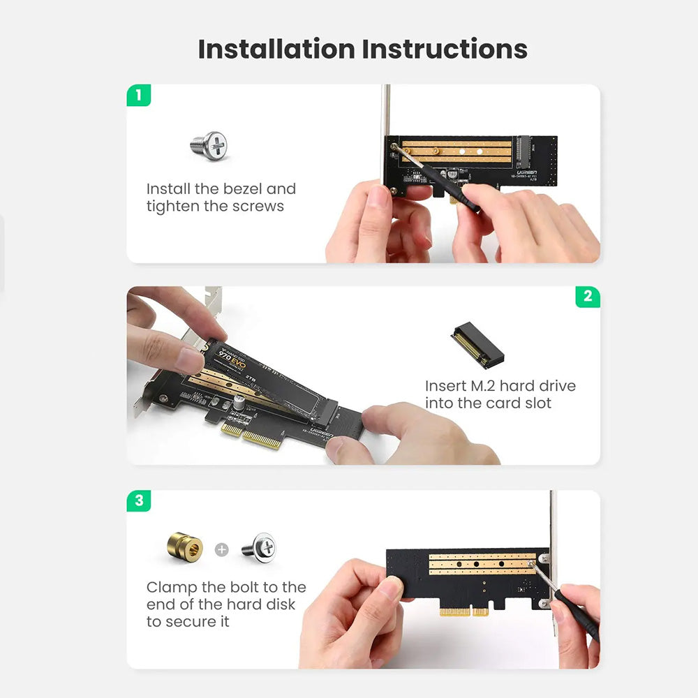 Adapter Interfejs SSD UGREEN CM302 (70503), NVMe M.2 - PCIe 3.0 X4