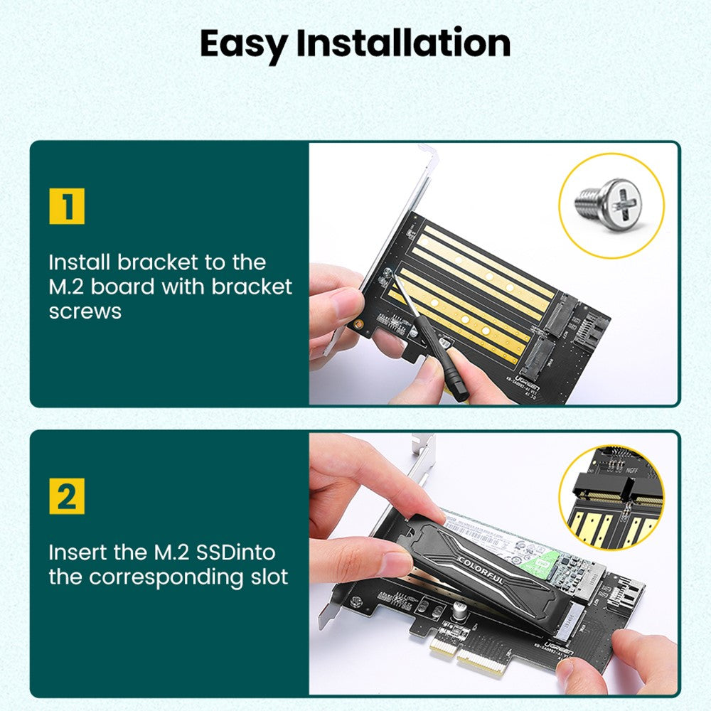 Adapter Interfejs SSD UGREEN CM302 (70504), NVMe M.2 / SATA - PCIe 3.0 X4