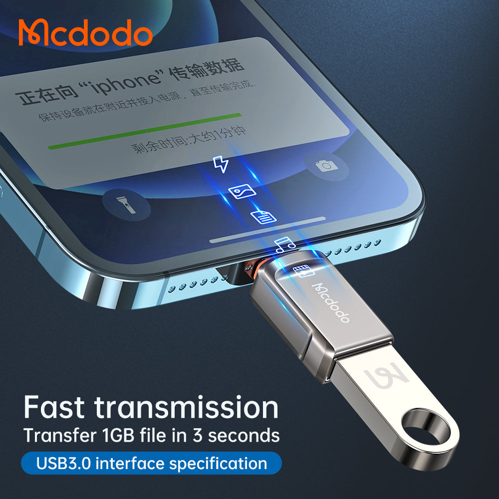 Adaptor OTG Lightning - USB-A McDodo OT-8600, Sivi