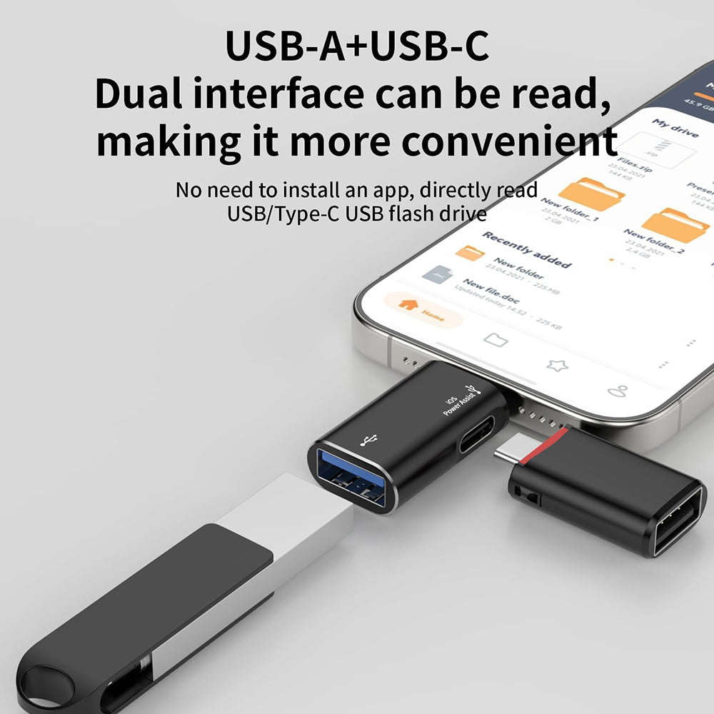 Adaptor OTG Lightning - USB-A Techsuit A18 AluVoltX, Crni