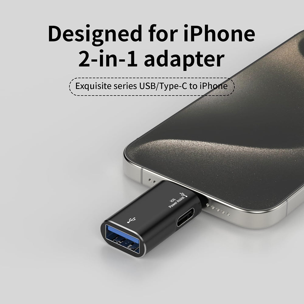Adaptor OTG Lightning - USB-A Techsuit A18 AluVoltX, Crni