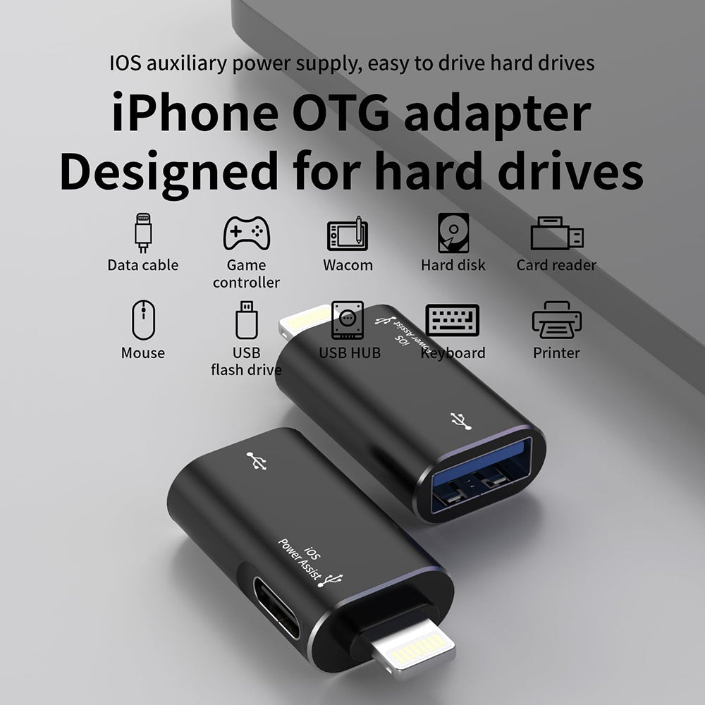 Adaptor OTG Lightning - USB-A Techsuit A18 AluVoltX, Crni