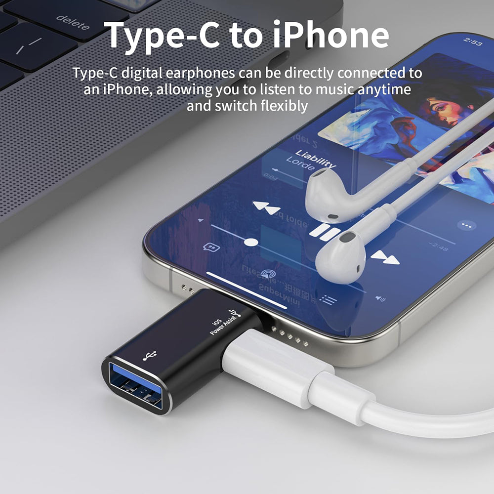 Adaptor OTG Lightning - USB-A Techsuit A18 AluVoltX, Crni