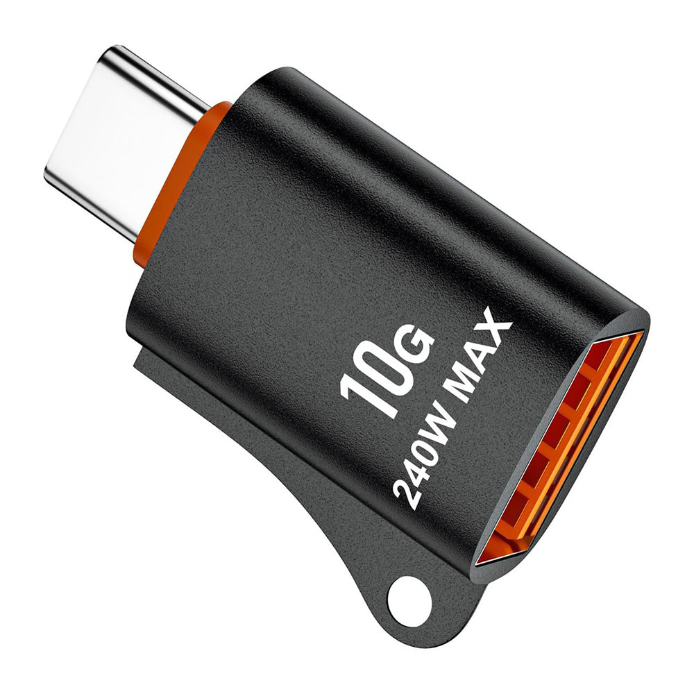 Adaptor OTG USB-C - USB-A Techsuit A1 HyperPort, Crni Narandžasti