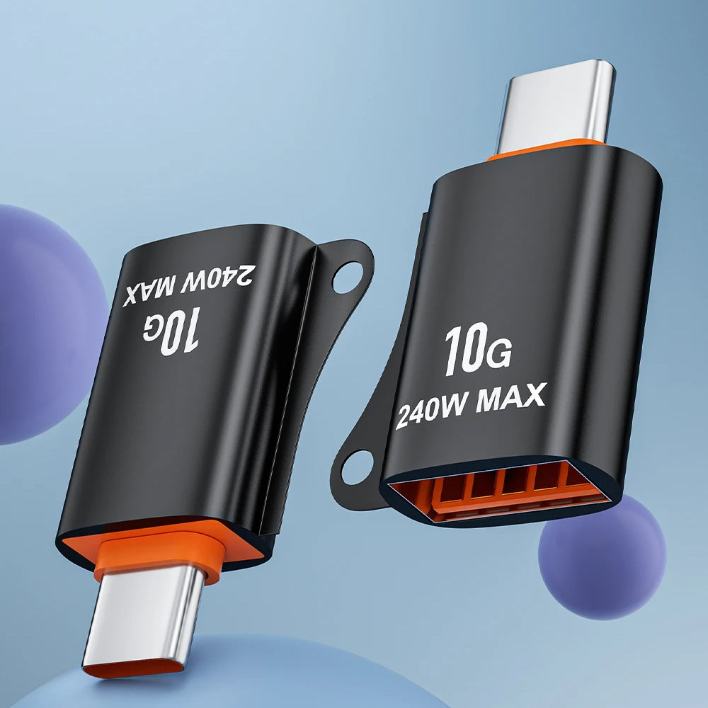 Adaptor OTG USB-C - USB-A Techsuit A1 HyperPort, Crni Narandžasti