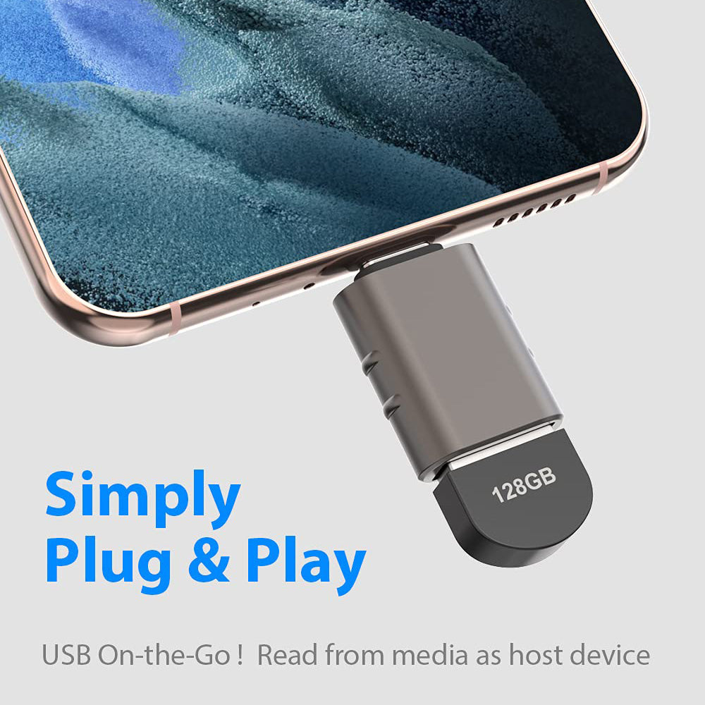 Adaptor OTG USB-C - USB-A Techsuit A10 SlateVolt, Sivi