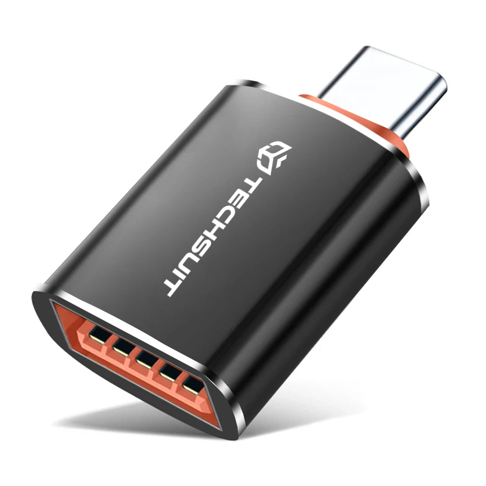Adaptor OTG USB-C - USB-A Techsuit A2 HyperPort, Crni Narandžasti