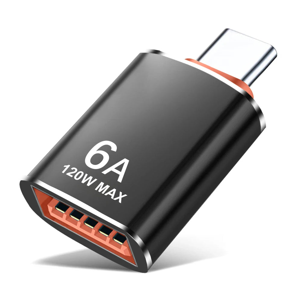 Adaptor OTG USB-C - USB-A Techsuit A2 HyperPort, Crni Narandžasti