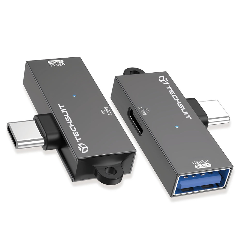 Adaptor OTG USB-C - USB-A Techsuit A21, Sivi
