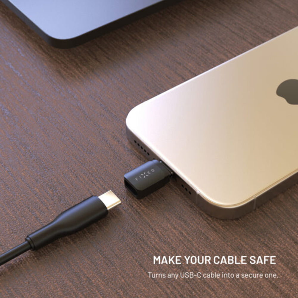 USB Adapter za Blokiranje Podataka Fixed, USB-A / USB-C, 2u1, Crni