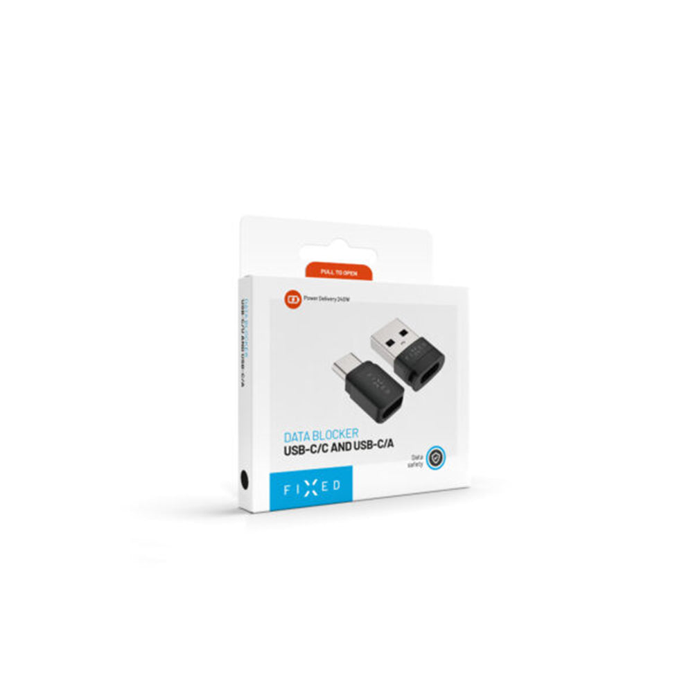 USB Adapter za Blokiranje Podataka Fixed, USB-A / USB-C, 2u1, Crni
