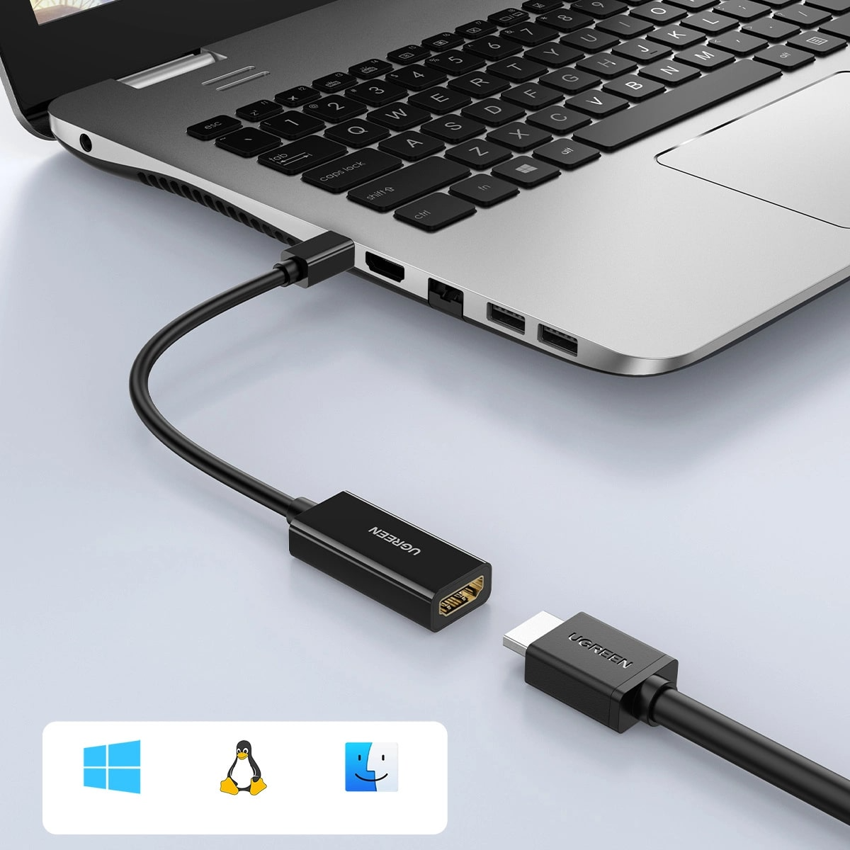 Video Adapter UGREEN MD112, MiniDisplayPort - HDMI, 4K, Crna