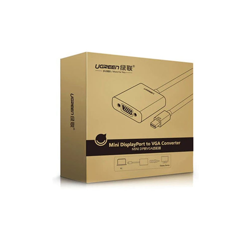 Adaptor Video UGREEN, MiniDisplayPort - VGA, 1080P, Crni