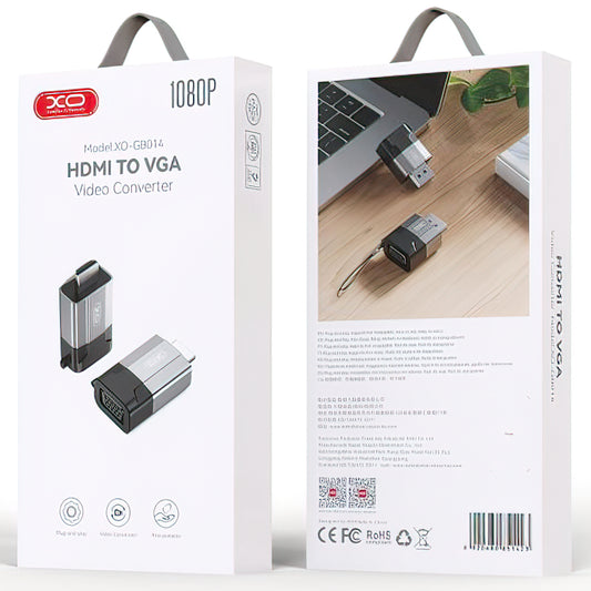 Adapter Video XO Design GB014, HDMI - VGA, Sivi