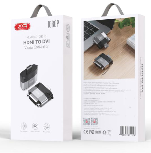 Video Adapter XO Design GB013, HDMI - DVI, 1080P, Siva