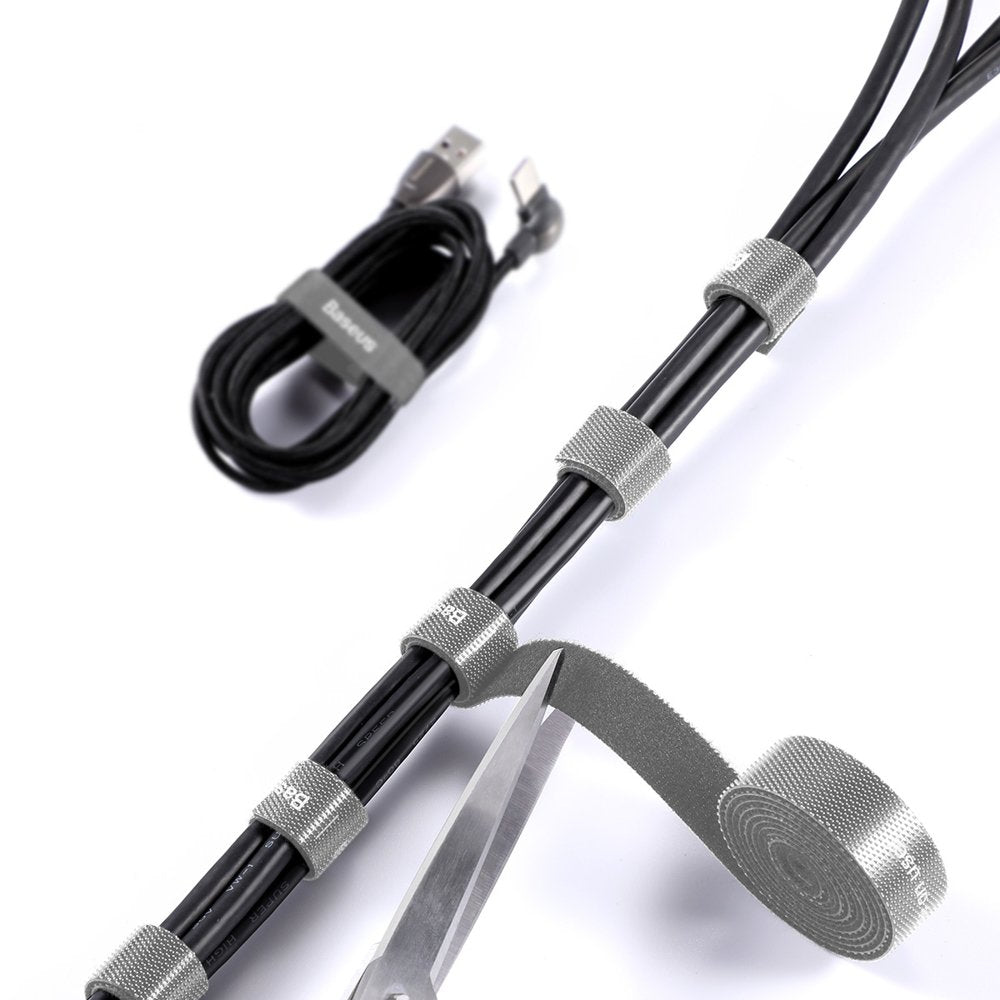 Organizator Kablova Baseus Circle, Velcro, 3m, Sivi ACMGT-F0G