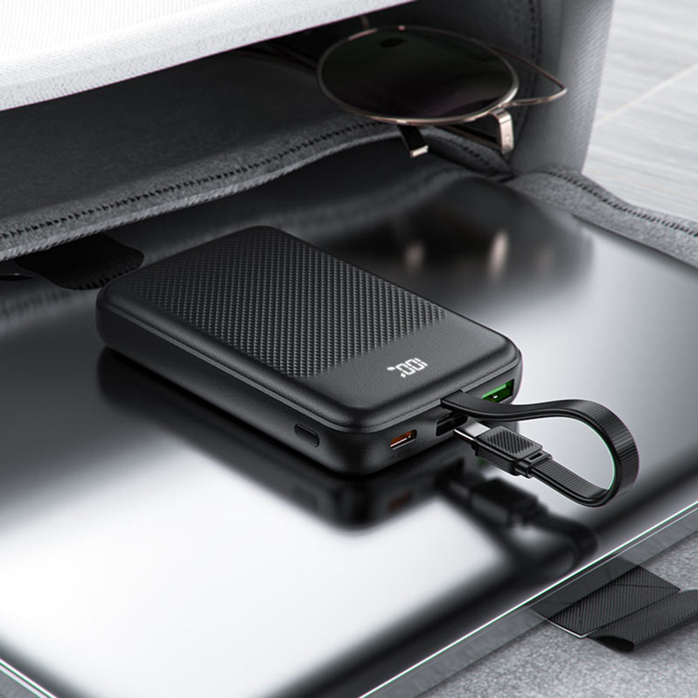 Spoljna baterija Acefast M13, 10000mAh, 22.5W, QC + PD, 1 x USB-A - 2 x USB-C, Crna.
