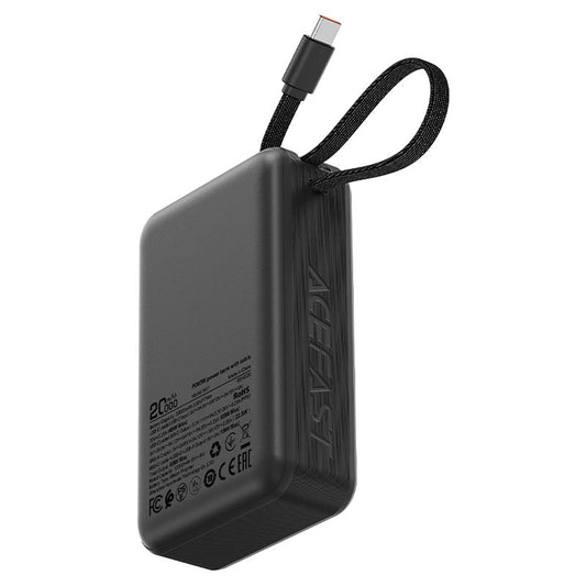 Spoljna baterija Acefast M21, 20000mAh, 65W, QC + PD, 1 x USB-A - 2 x USB-C, Crna