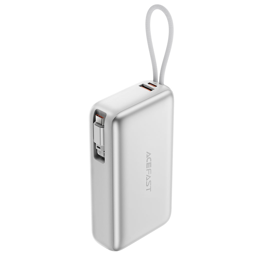 Spoljna baterija Acefast M34, 20000mAh, 45W, QC + PD, 1 x USB-A - 2 x USB-C, Srebrna