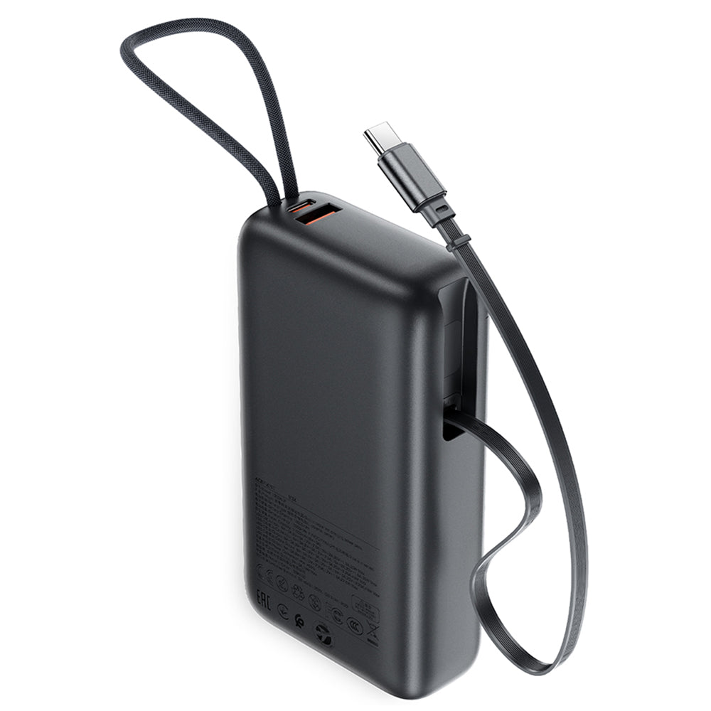 Spoljna baterija Acefast M34, 20000mAh, 45W, QC + PD, 1 x USB-A - 2 x USB-C, Siva