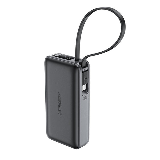 Eksterna baterija Acefast M7, 10000mAh, 30W, QC + PD, 1 x USB-A - 2 x USB-C, Crna
