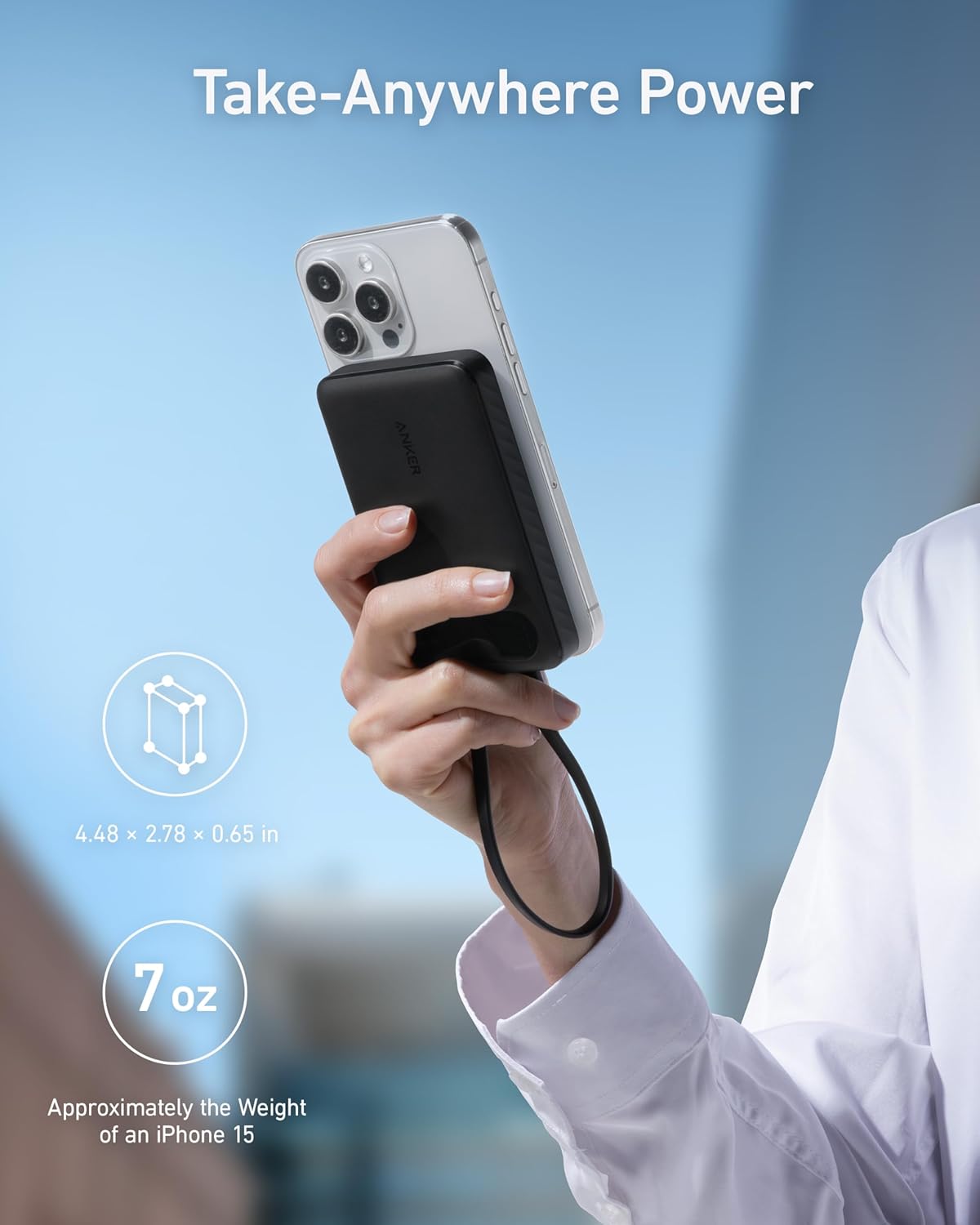 Eksterna baterija Anker PowerCore, 10000mAh, 22.5W, QC + PD, 1 x USB-A - 2 x USB-C, Crna A1257G11