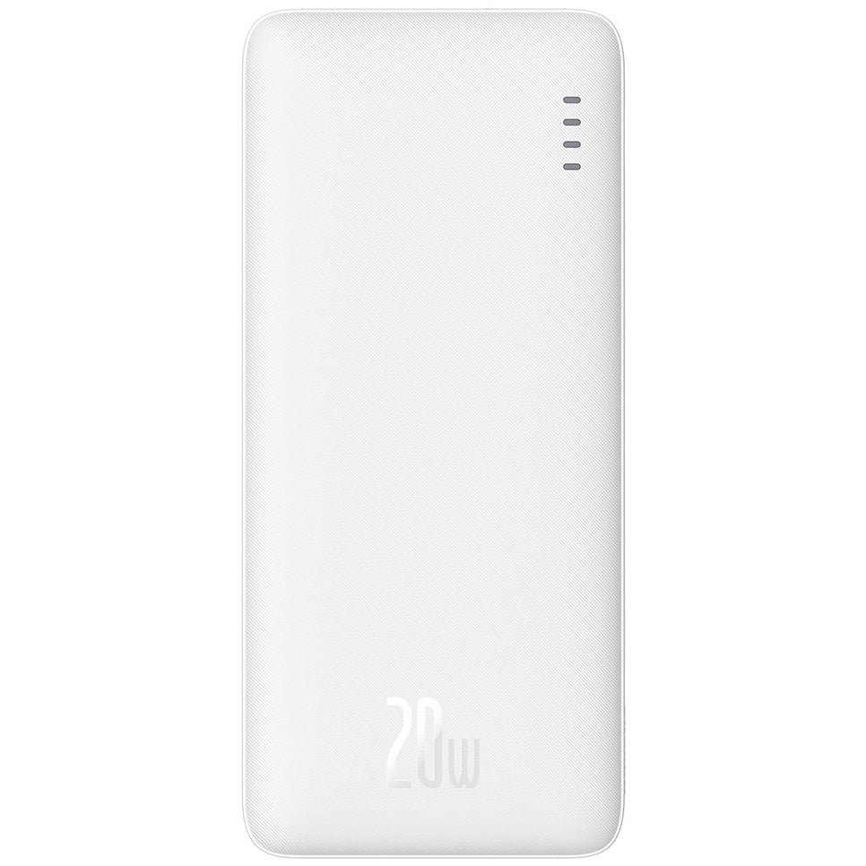Eksterna baterija Baseus Airpow, 10000mAh, 20W, QC + PD, 1 x USB-A - 1 x USB-C, Bela