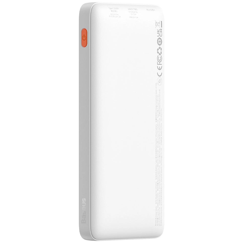 Eksterna baterija Baseus Airpow, 10000mAh, 20W, QC + PD, 1 x USB-A - 1 x USB-C, Bela