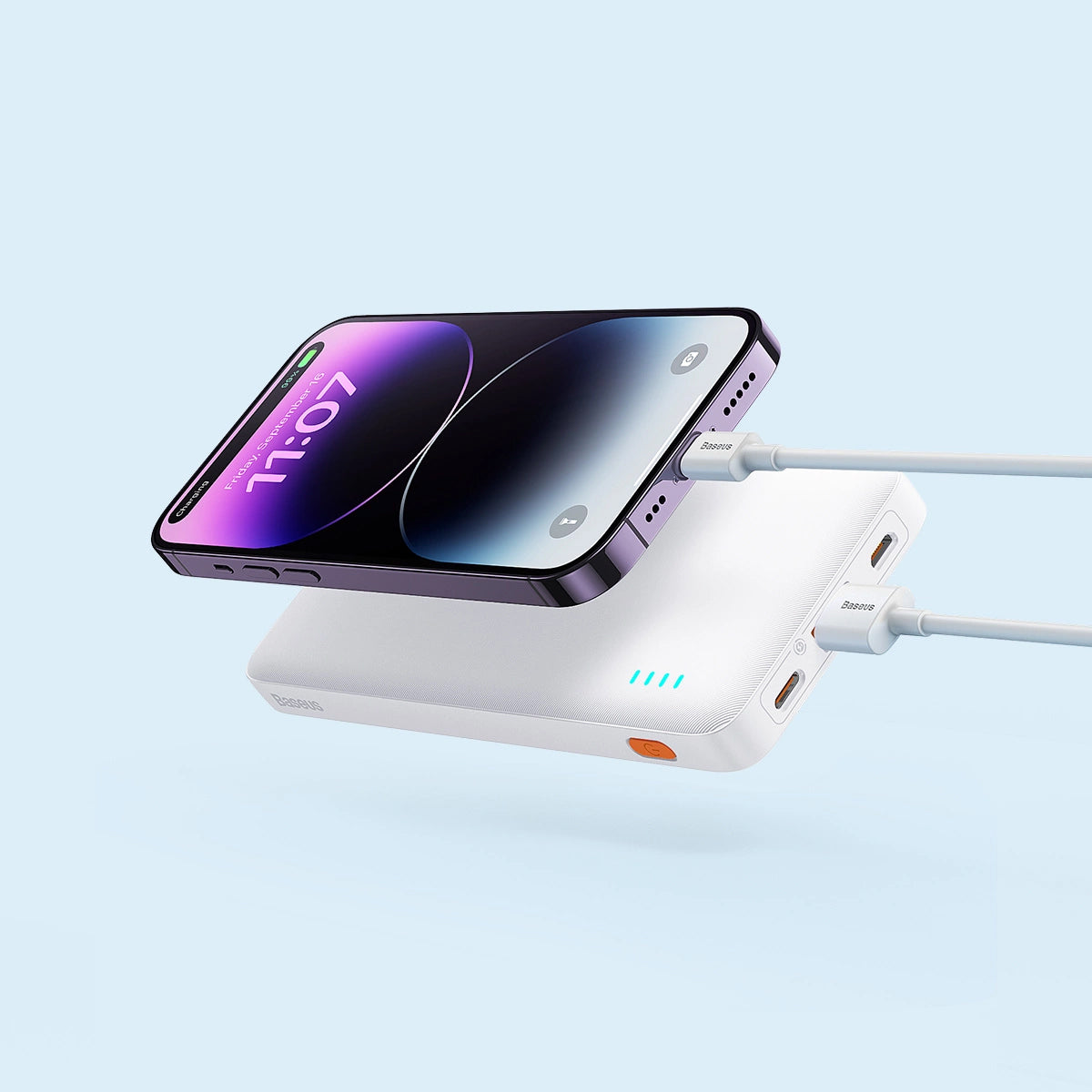 Eksterna baterija Baseus Airpow, 10000mAh, 20W, QC + PD, 1 x USB-A - 1 x USB-C, Bela