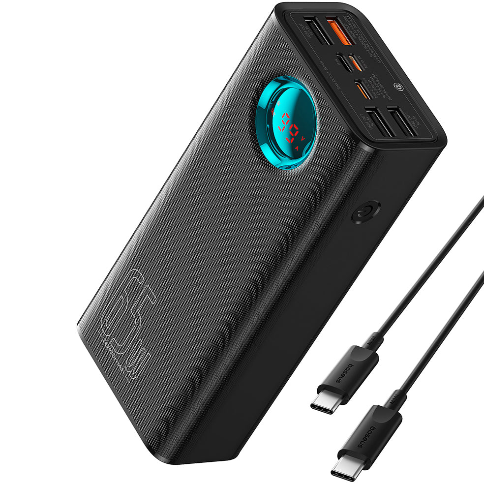 Spoljna baterija Baseus Amblight Digital Display, 26800mAh, 65W, QC + PD, 1 x USB-C - 4 x USB-A, Crna P10022402113-00
